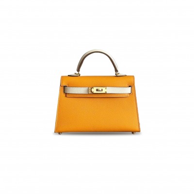 HERMÈS MINI KELLY II EPSOM SUN YELLOW (19*12*5.5cm) 